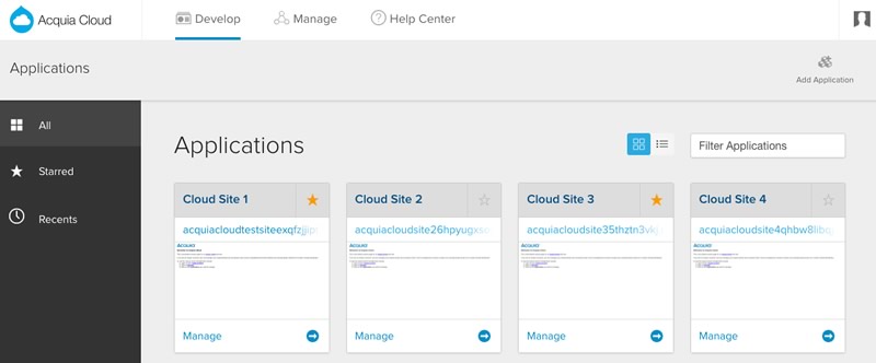 Acquia Cloud - Gestion des applications